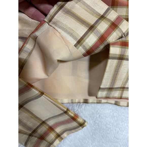 VTG 90s Gruppo Americano Studio Plaid Crop Blazer Silk Shimmer USA 8 Academia - Picture 7 of 8